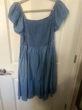 Torrid Blue Smocked chambray dress